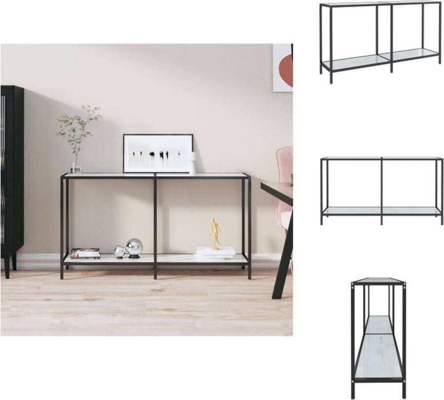 VidaXL Wandtafel Wandtafels Bijzettafel Bijzettafels Wandtafel 140x35x75 5 cm gehard glas wit - Foto 2