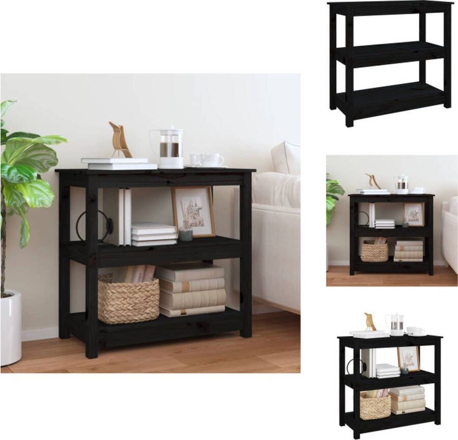 VidaXL Wandtafel Wandtafels Consoletafel Houten Wandtafel 80x40x74 cm massief grenenhout zwart