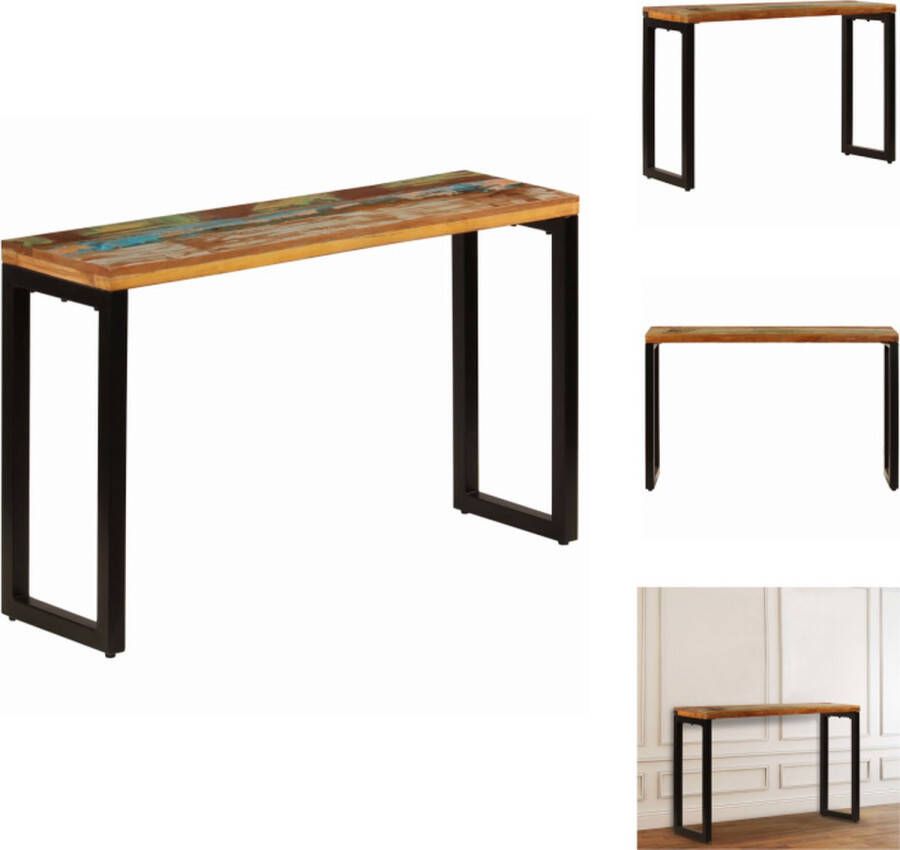 VidaXL Consoletafel Consoletafels Console Tafel Console Tafels Wandtafel 120x35x76 cm massief gerecycled hout en staal - Foto 2