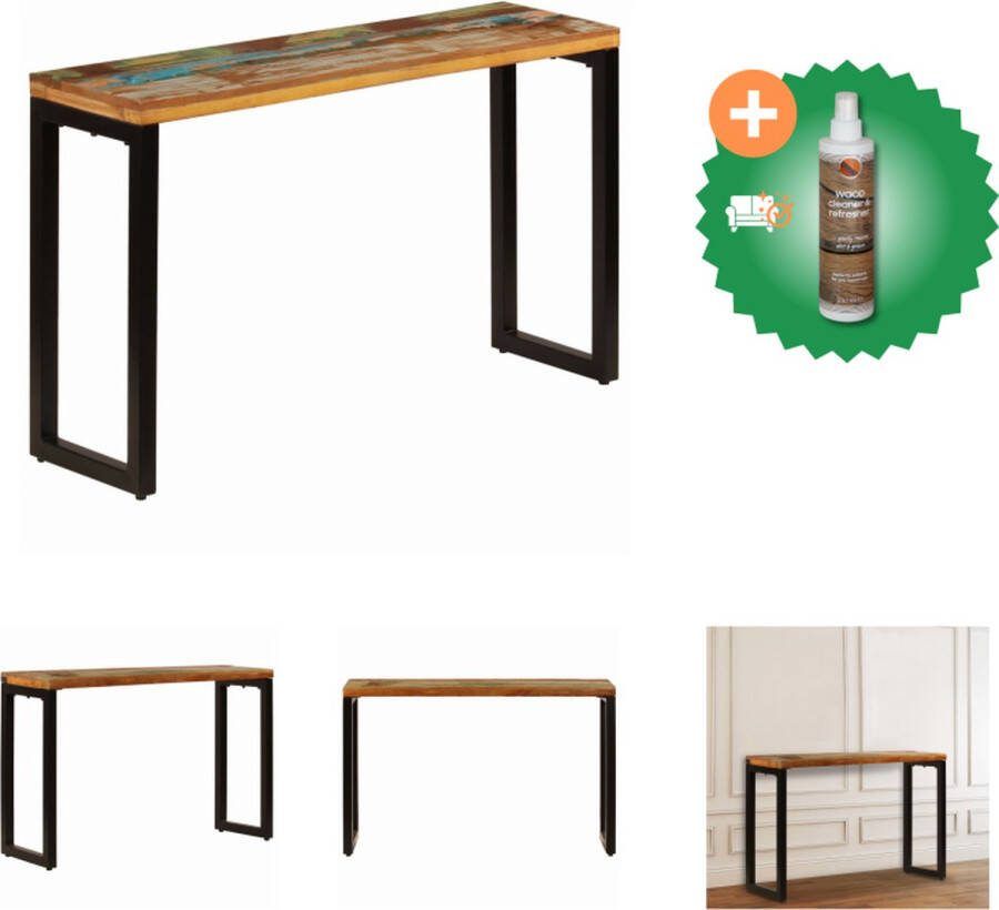 VidaXL Wandtafel 120x35x76 cm massief gerecycled hout en staal Tafel Inclusief Houtreiniger en verfrisser