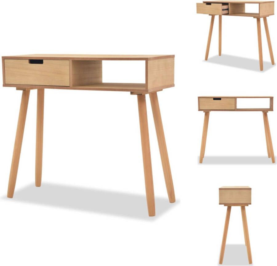 VidaXL Wandtafel Wandtafels Wand Tafel Wand Tafels Wandtafel 80x30x72 cm massief grenenhout bruin - Foto 2