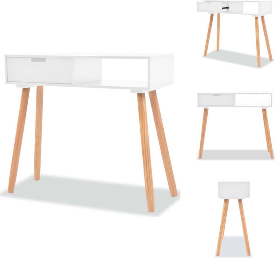 VidaXL Wandtafel Wandtafels Wand Tafel Wand Tafels Wandtafel 80x30x72 cm massief grenenhout wit - Foto 2