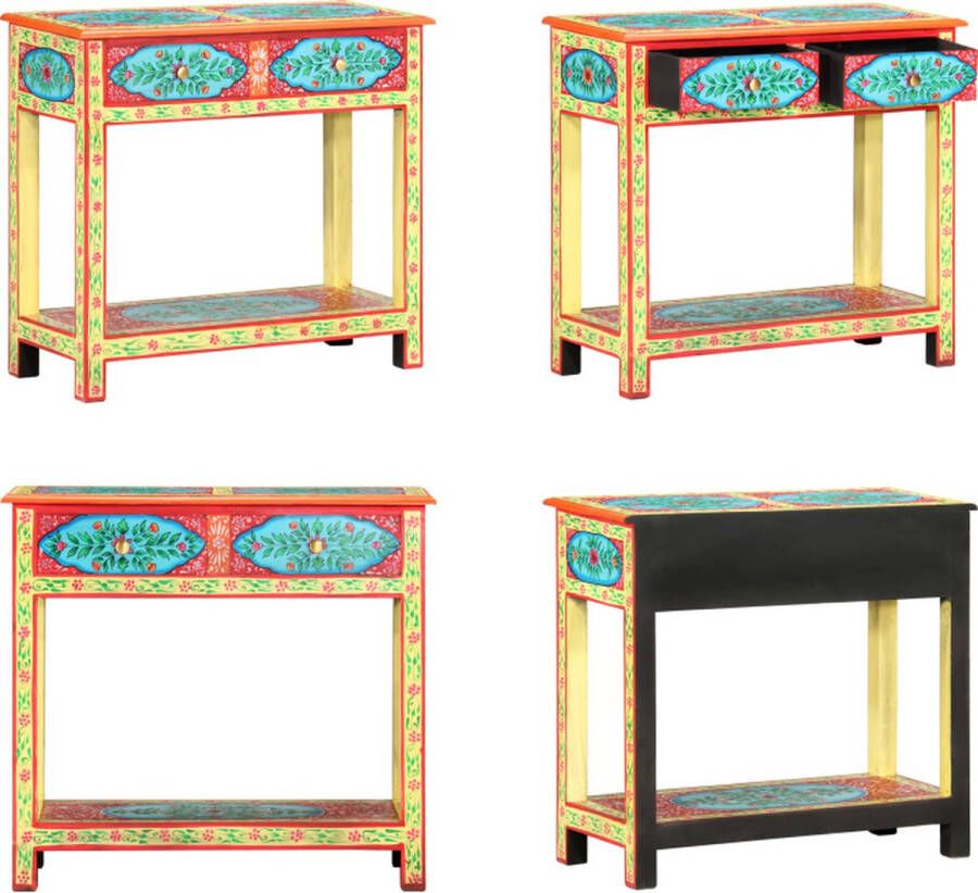 VidaXL Wandtafel handgeschilderd 80x35x75 cm massief mangohout Console Tafel Console Tafels Tafel Tafels