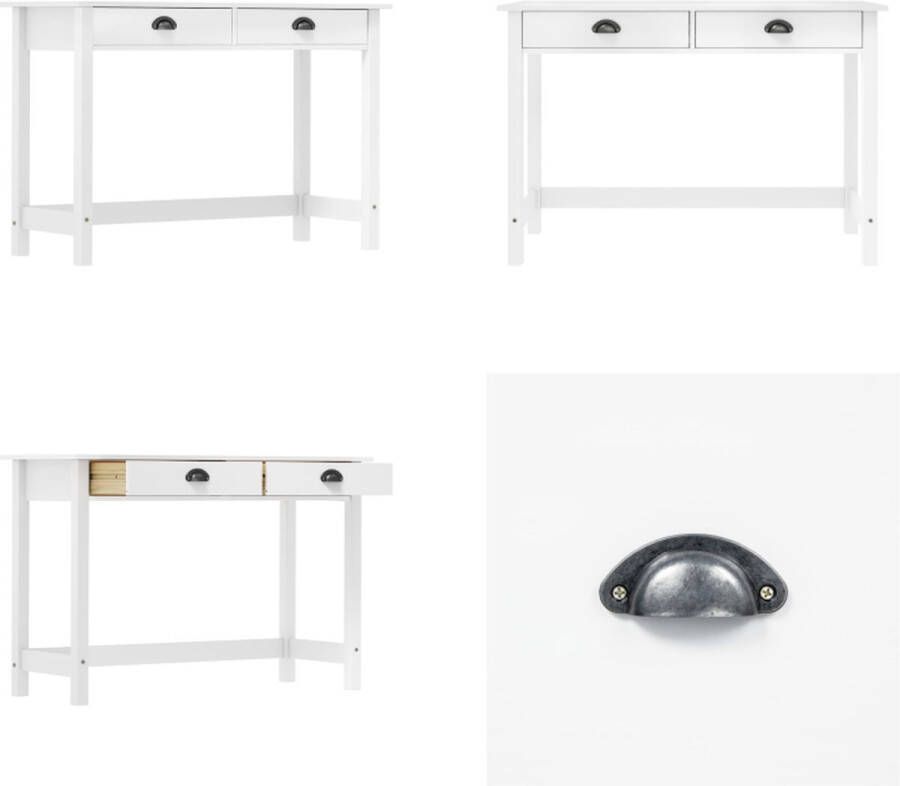 VidaXL Wandtafel Hill 2 lades 110x45x74 cm massief grenenhout Wandtafel Wndtafels Tafel Haltafel