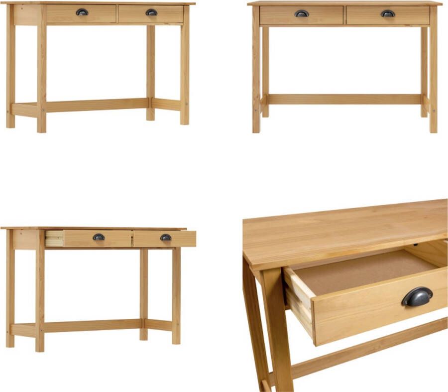 VidaXL Wandtafel Hill Range met 2 lades 110x45x74 cm grenenhout Console Tafel Console Tafels Consoletafel Consoletafels