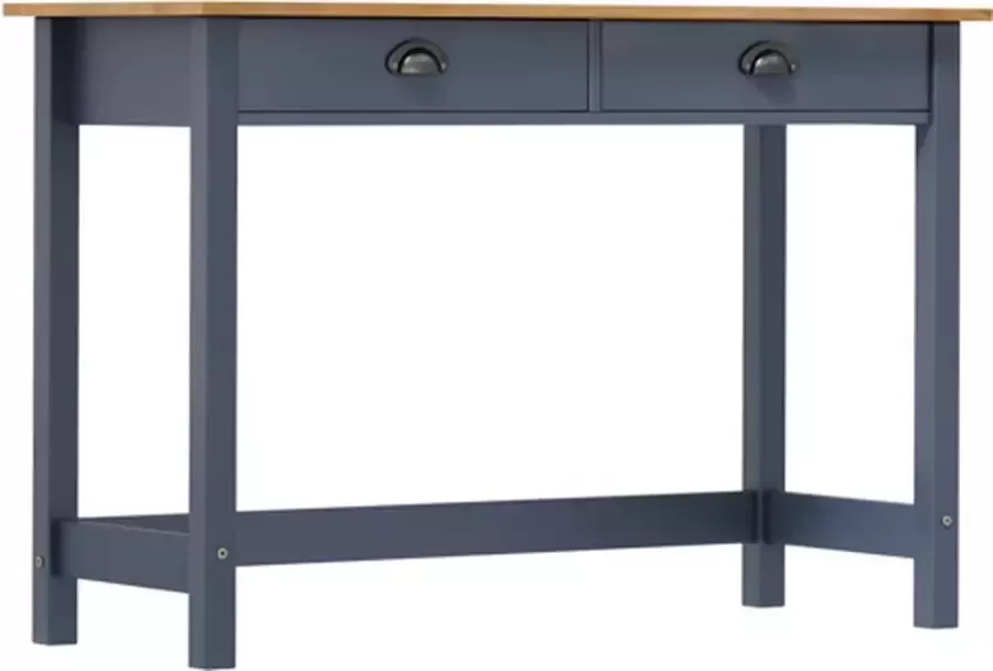 VidaXL Wandtafel Hill Range met 2 lades 110x45x74 cm grenenhout grijs - Foto 2