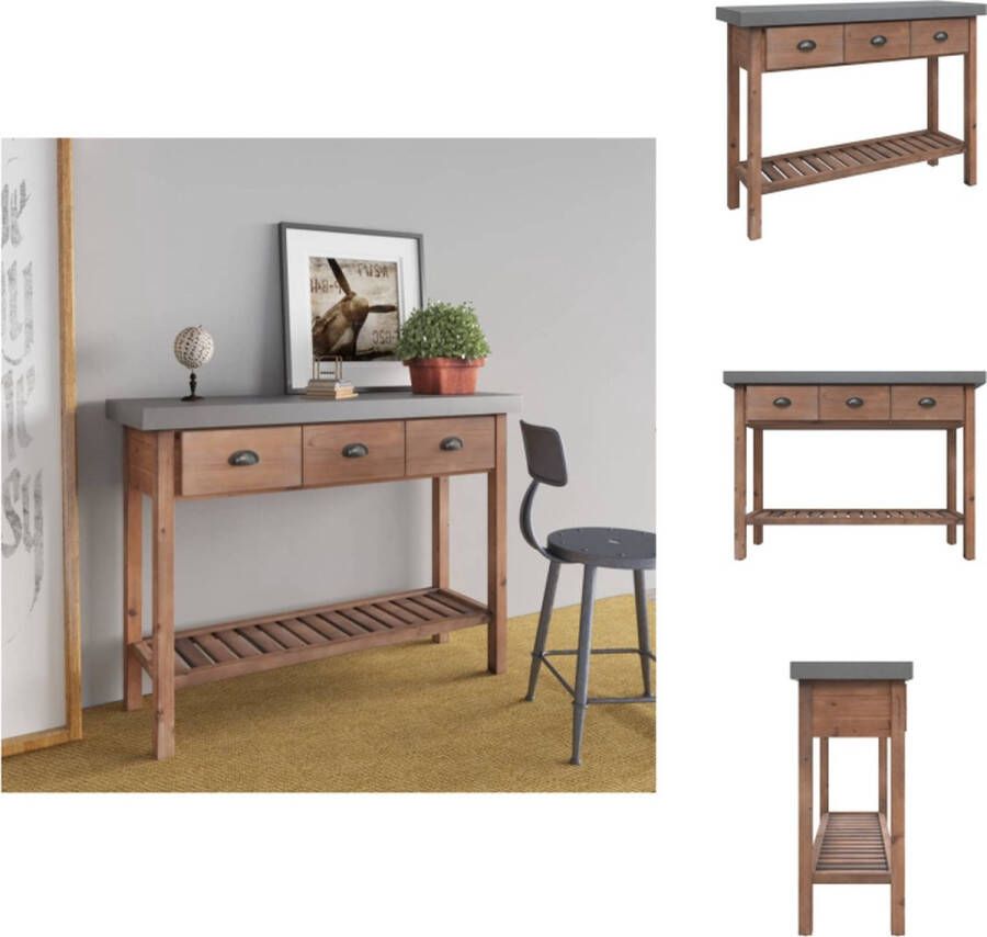 VidaXL Wandtafel Wandtafels Consoletafel Console Wandtafel 110x35x80 cm massief vurenhout