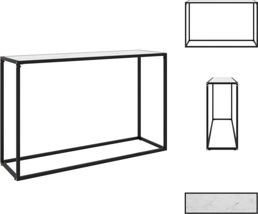 VidaXL Wandtafel Wandtafels Bijzettafel Bijzettafels Wandtafel 120x35x75 cm gehard glas wit