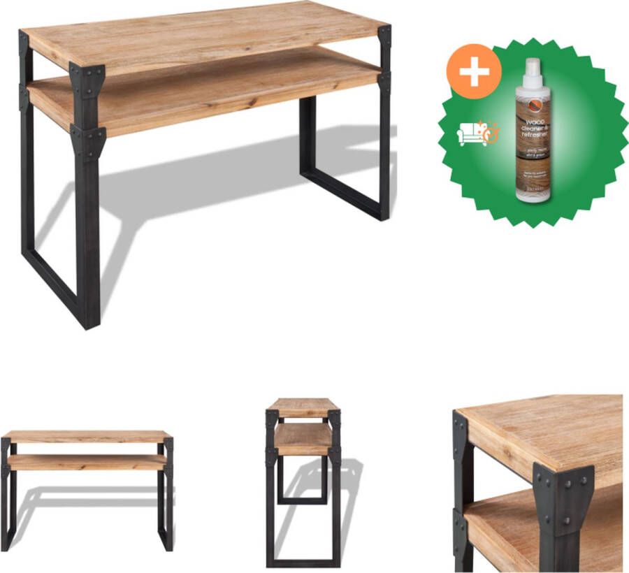 VidaXL Wandtafel Industrieel 120 x 40 x 85 cm 100% massief acaciahout zwart bruin Tafel Inclusief Houtreiniger en verfrisser