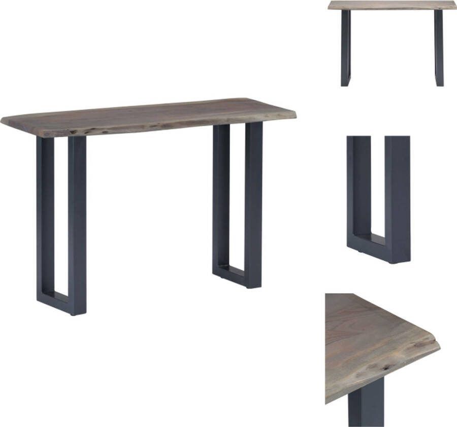 VidaXL Wandtafel Wandtafels Consoletafel Consoletafels Wandtafel 115x35x76 cm massief acaciahout en ijzer grijs - Foto 2
