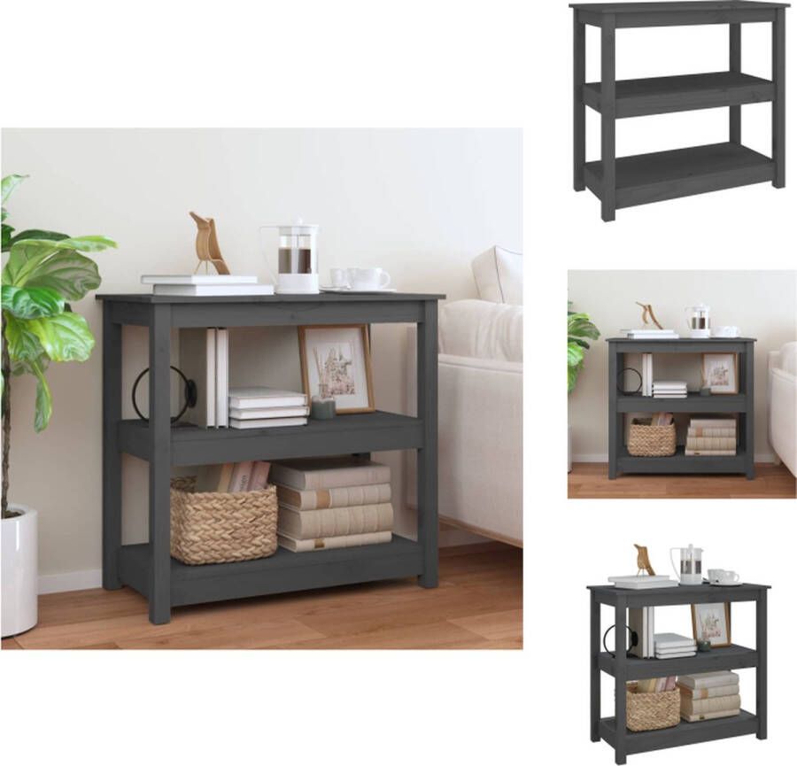 VidaXL Wandtafel Wandtafels Consoletafel Houten Wandtafel 80x40x74 cm massief grenenhout grijs