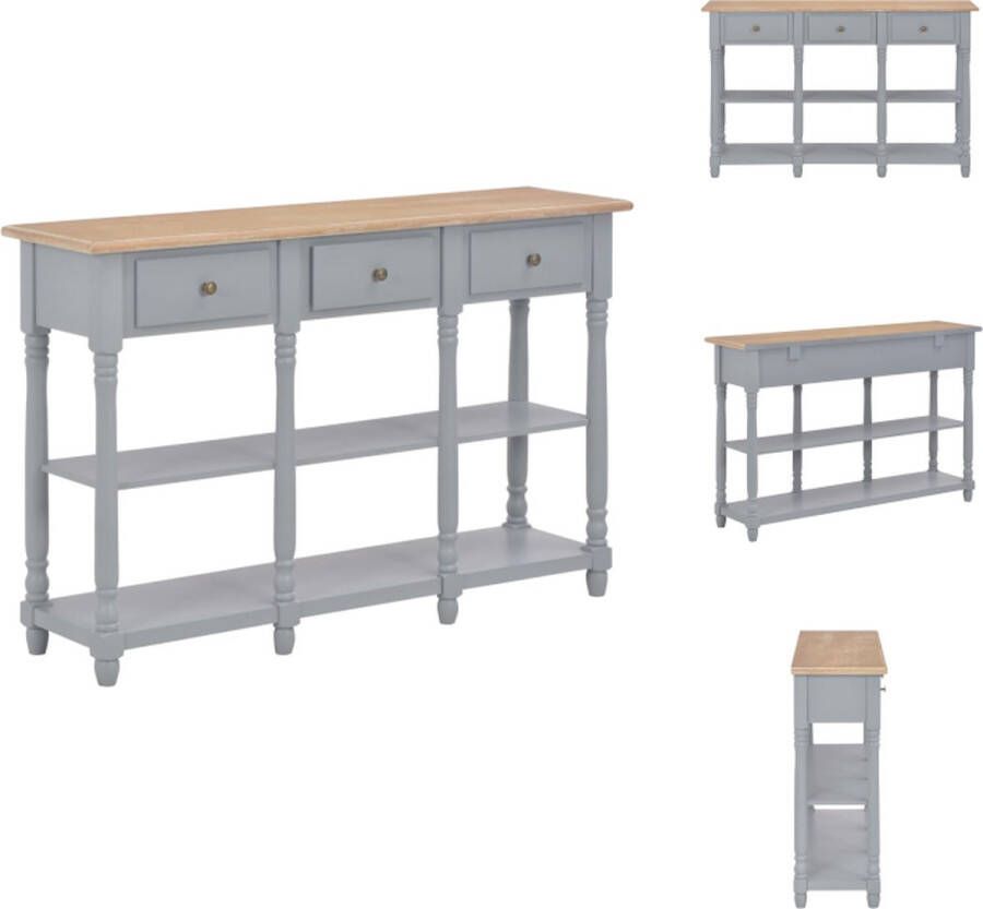 VidaXL Wandtafel Wandtafels Bijzettafel Bijzettafels Wandtafel 120x30x76 cm MDF grijs - Foto 2