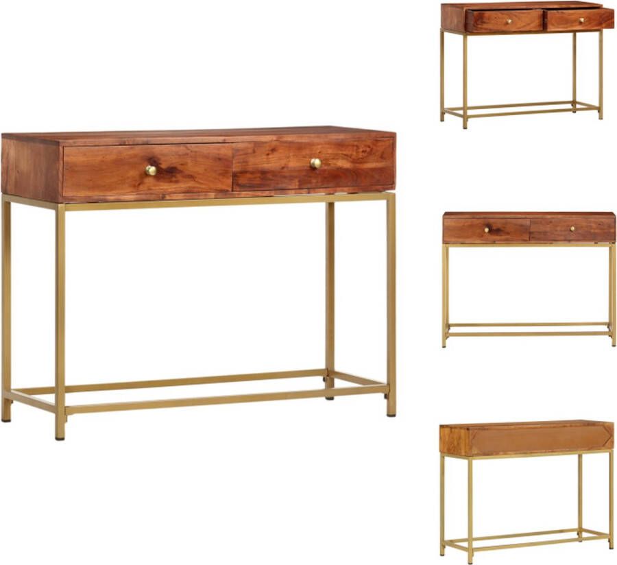 VidaXL Console Tafel Console Tafels Accent Tafel Accent Tafels Wandtafel 100x35x76 cm massief acaciahout - Foto 2