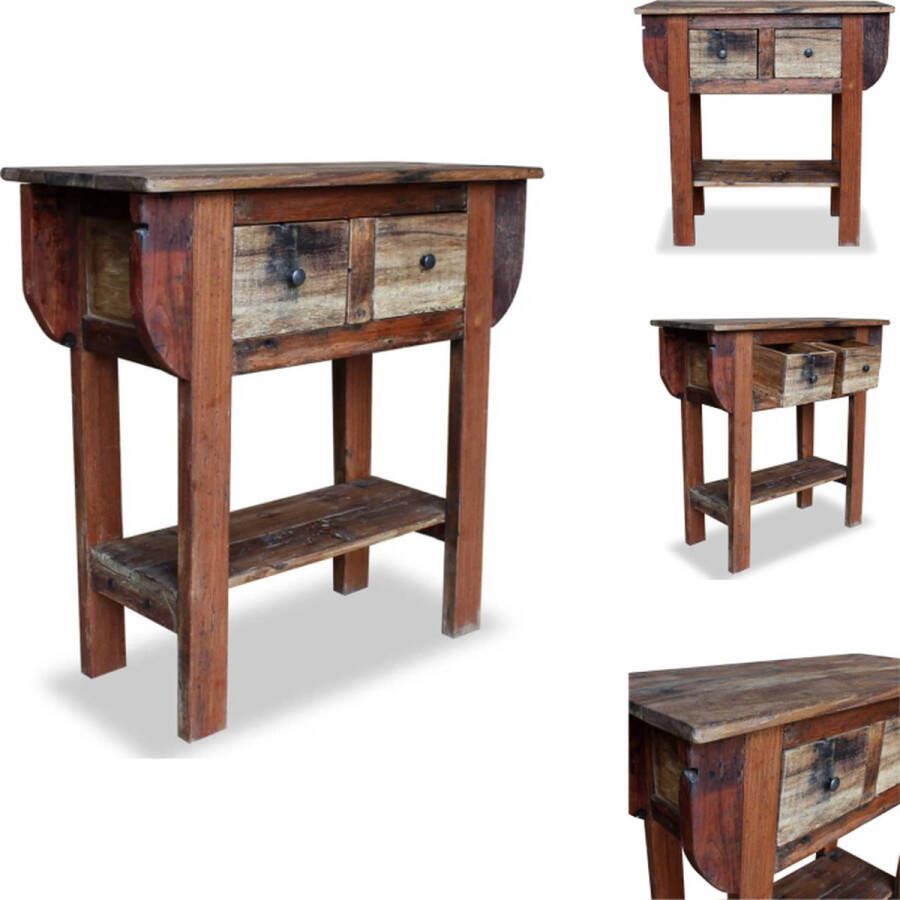 VidaXL Wandtafel Wandtafels Bijzettafel Bijzettafels Wandtafel 80x35x80 cm gemengd gerecycled hout