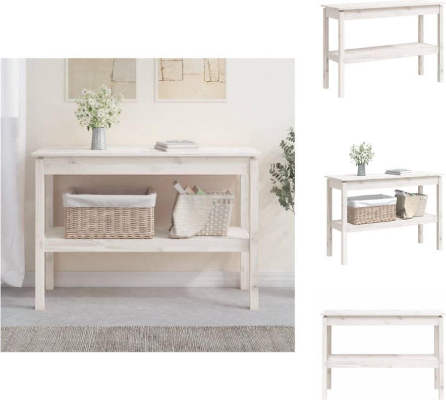 VidaXL -Wandtafel-110x40x75-cm-massief-grenenhout-wit - Foto 3