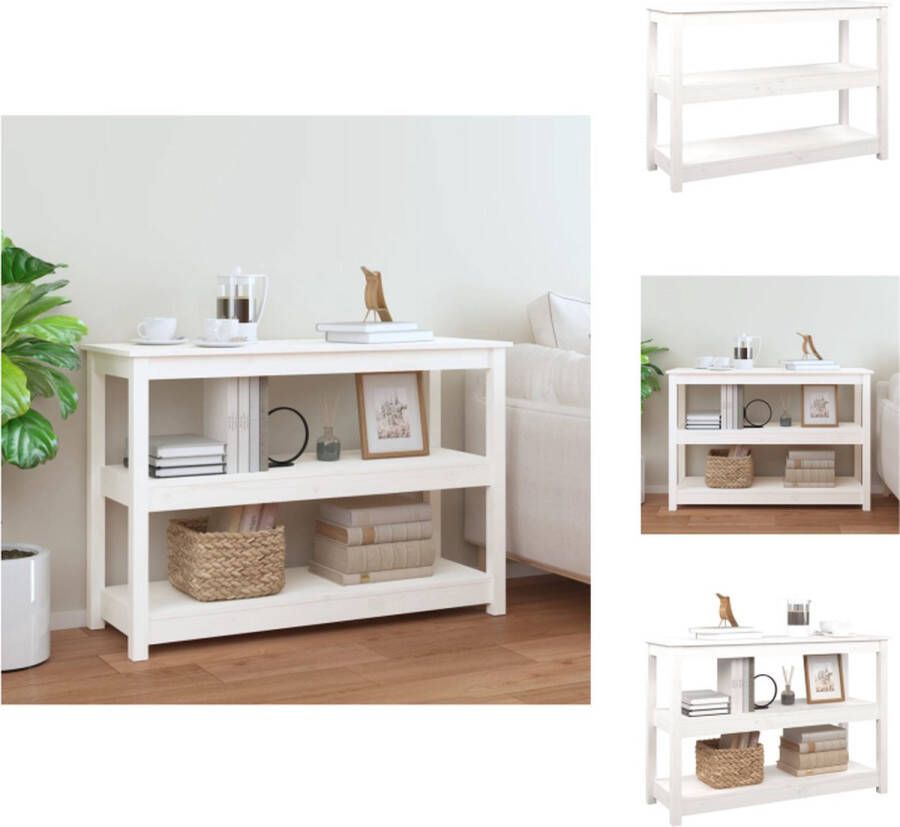 VidaXL Wandtafel Wandtafels Consoletafel Houten Wandtafel 110x40x74 cm massief grenenhout wit