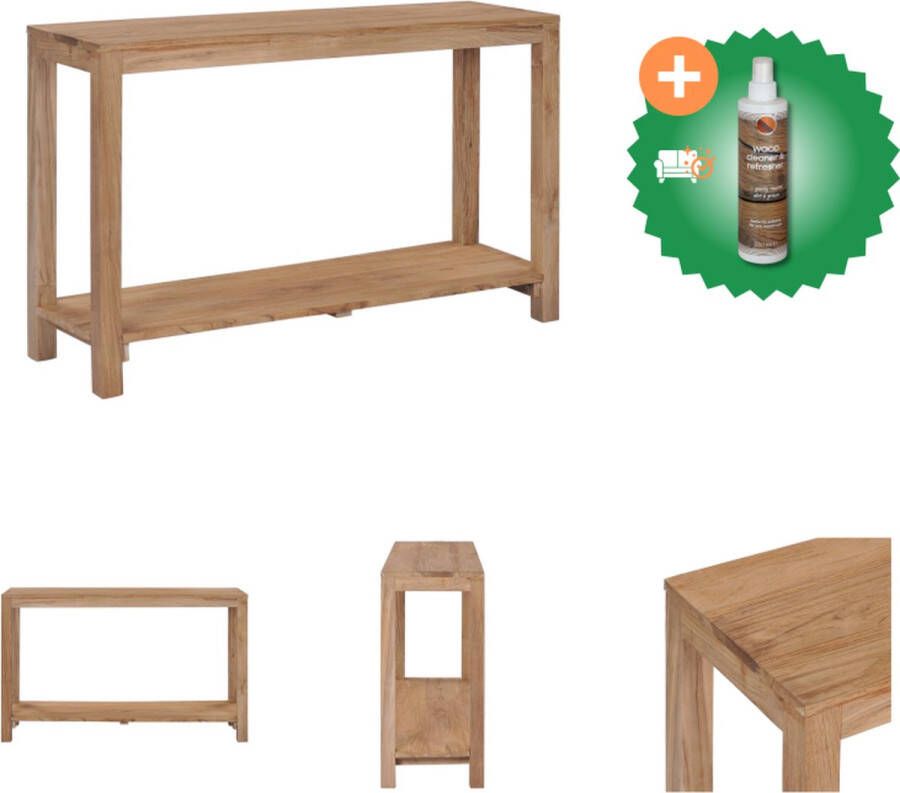 VidaXL Wandtafel Koloniale Stijl 120x35x75cm Massief Teakhout Tafel Inclusief Houtreiniger en verfrisser - Foto 2