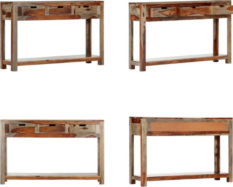 VidaXL Wandtafel met 3 lades 120x30x75 cm massief sheeshamhout Wandtafel Wandtafels Consoletafel Houten Wandtafel