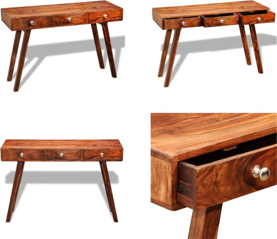 VidaXL Wandtafel met 3 lades 76 cm massief sheeshamhout Dressoir Dressoirs Kastje Kastjes