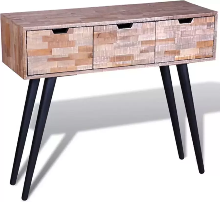 VidaXL -Wandtafel-met-3-lades-gerecycled-teakhout - Foto 2