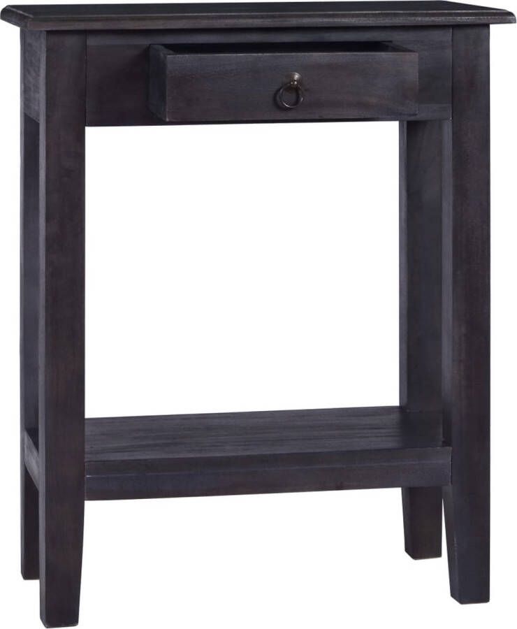 VidaXL Wandtafel met lade 60x30x75 cm massief mahoniehout zwart