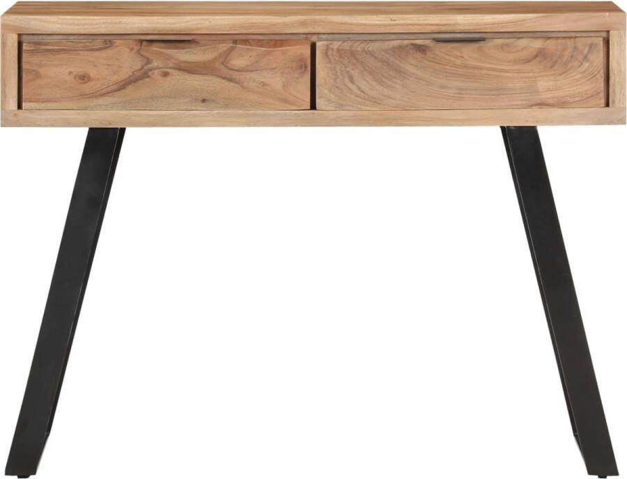 VidaXL -Wandtafel-met-natuurlijke-rand-100x35x76-cm-massief-acaciahout - Foto 4