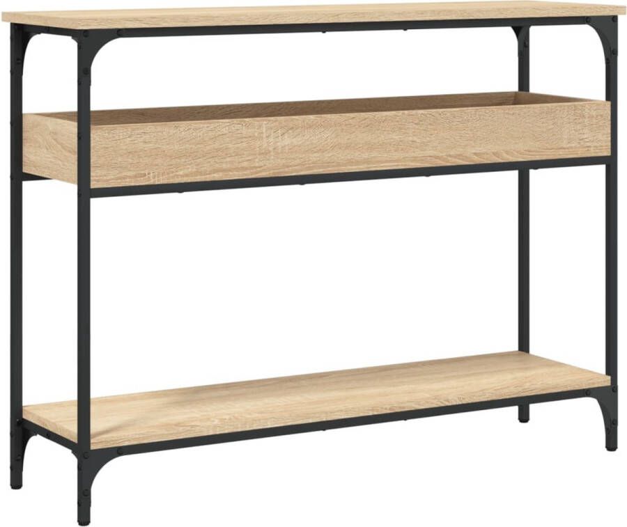 VidaXL -Wandtafel-met-schap-100x29x75-cm-bewerkt-hout-sonoma-eikenkleur - Foto 3