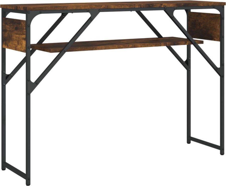 VidaXL -Wandtafel-met-schap-105x30x75-cm-bewerkt-hout-gerookt-eiken - Foto 3