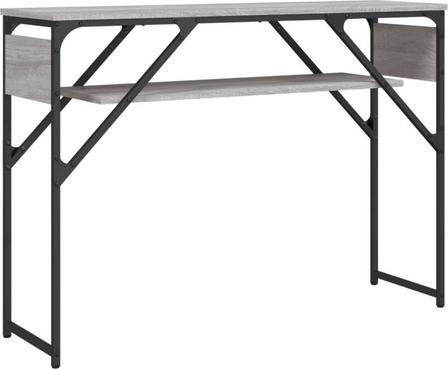 VidaXL The Living Store Wandtafel met schap 105x30x75 cm bewerkt hout grijs sonoma Wandtafel Grijze Wandtafel Houten Wandtafel Consoletafel Entreetafel - Foto 2