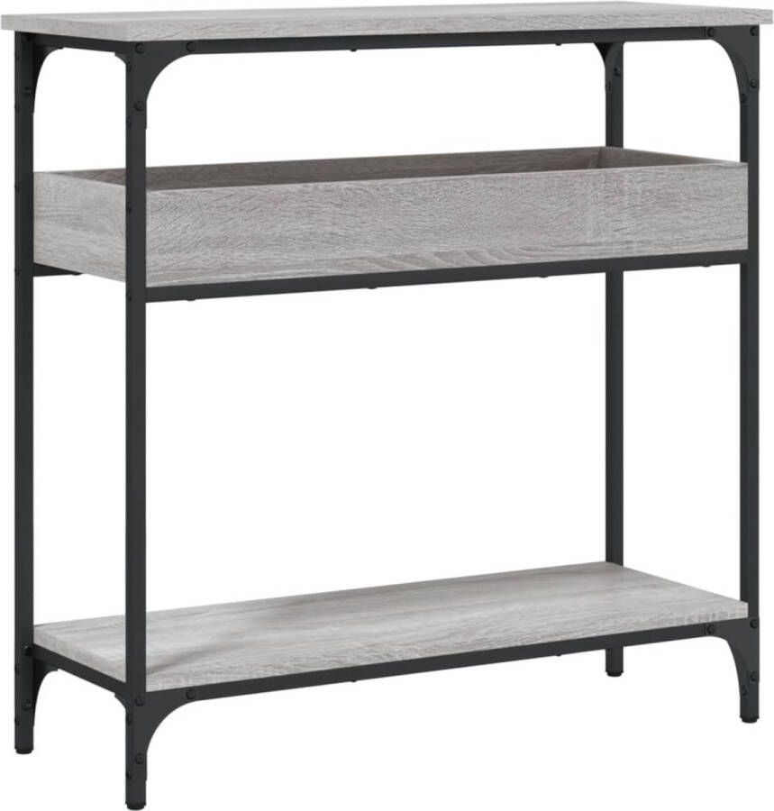 VidaXL Wandtafel Grijs Sonoma Eiken 75x29x75 cm Wandtafel Industrieel Grijze Eikenhouten Tafel Entreehal Livingroom Slaapkamer Bergruimte Compact Multifunctioneel