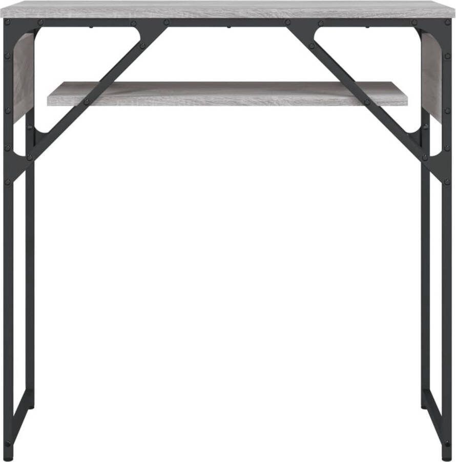 VidaXL -Wandtafel-met-schap-75x30x75-cm-bewerkt-hout-grijs-sonoma - Foto 3
