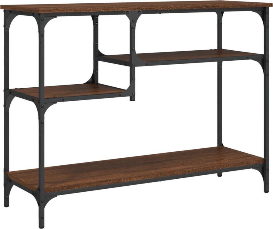 VidaXL -Wandtafel-met-schappen-100x35x75-cm-bruineikenkleurig - Foto 5