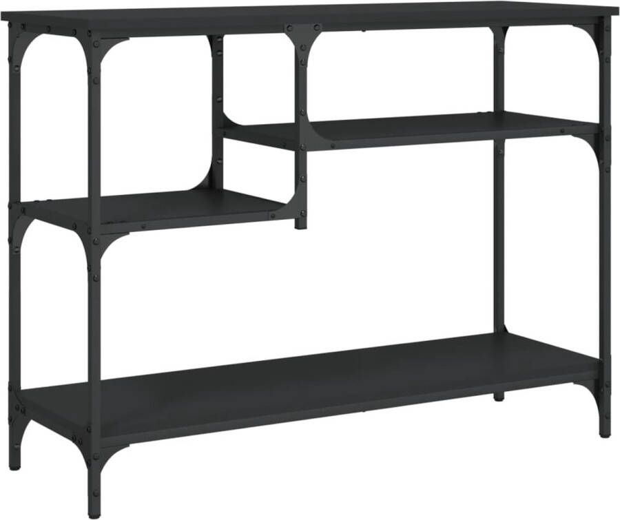 VidaXL -Wandtafel-met-schappen-100x35x75-cm-zwart - Foto 4