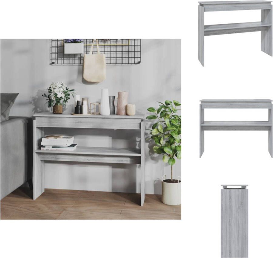 VidaXL Wandtafel Onbekend Bijzettafel 102 x 30 x 80 cm Gemaakt van bewerkt hout Kleur- Grijs Sonoma Eiken Montage vereist Tafel
