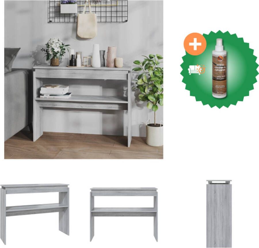 VidaXL Wandtafel Onbekend Bijzettafel 102 x 30 x 80 cm Gemaakt van bewerkt hout Kleur- Grijs Sonoma Eiken Montage vereist Tafel Inclusief Houtreiniger en verfrisser