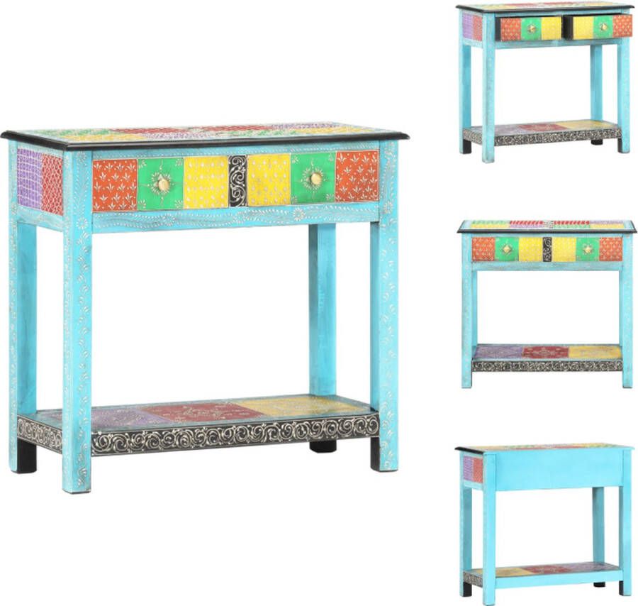 VidaXL Console Tafel Console Tafels Tafel Tafels Wandtafel handgeschilderd 80x35x75 cm massief mangohout - Foto 2