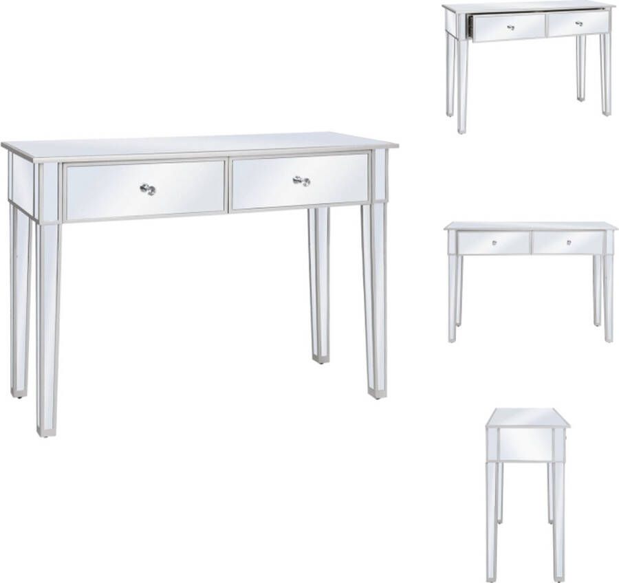 VidaXL Wandtafel Wandtafels Wand Tafel Wand Tafels Wandtafel gespiegeld 106 5x38x76 5 cm MDF en glas