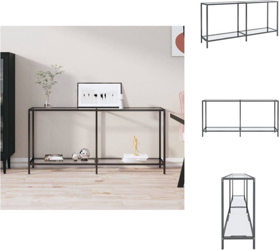 VidaXL Wandtafel Transparant Gehard Glas en Gepoedercoat Staal 160 x 35 x 75.5 cm Montage Vereist Tafel - Foto 2