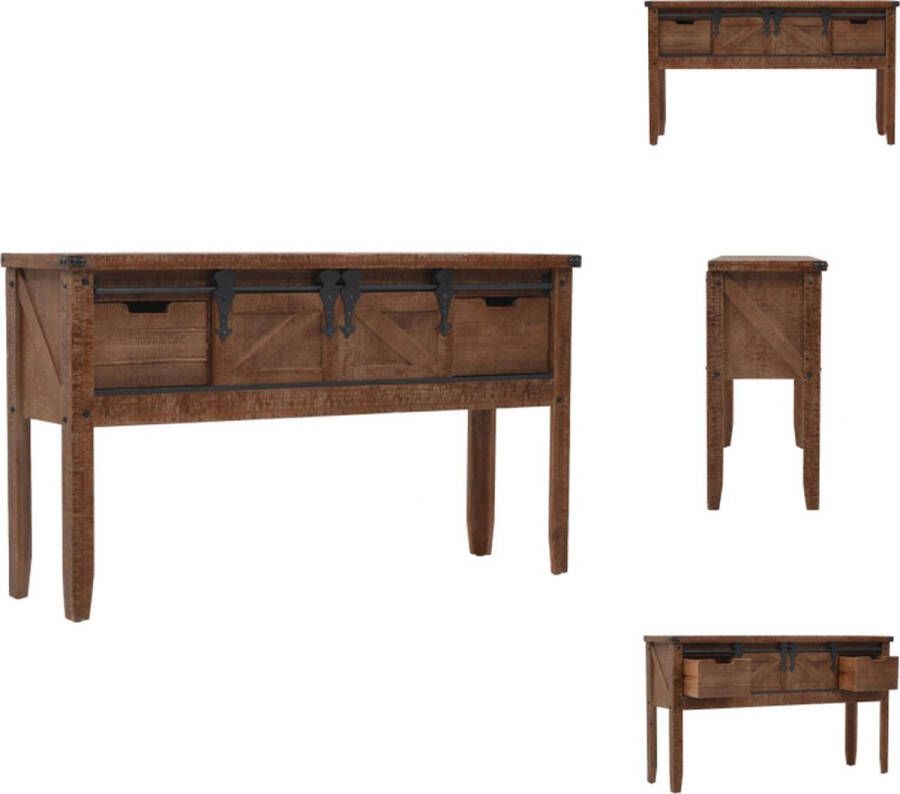 VidaXL Consoletafel Consoletafels Wandtafel Wandtafels Wandtafel 131x35 5x75 cm massief vurenhout bruin - Foto 2