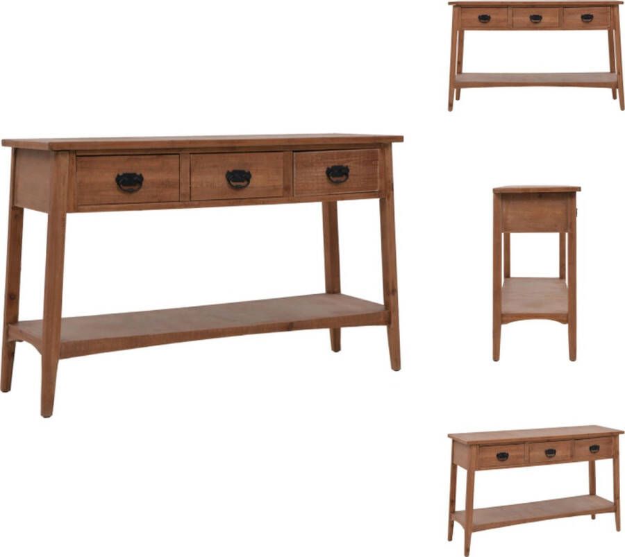 VidaXL Consoletafel Consoletafels Wandtafel Wandtafels Wandtafel 126x40x77 5 cm massief vurenhout bruin