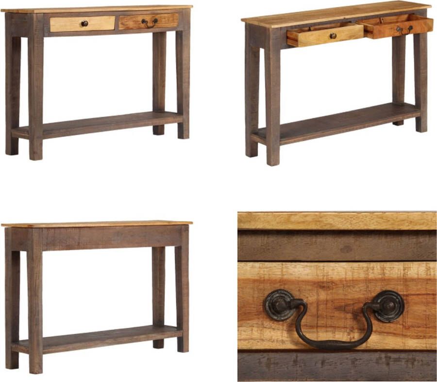 VidaXL Wandtafel vintage stijl 118x30x80 cm massief hout Consoletafel Consoletafels Wandtafel Wandtafels