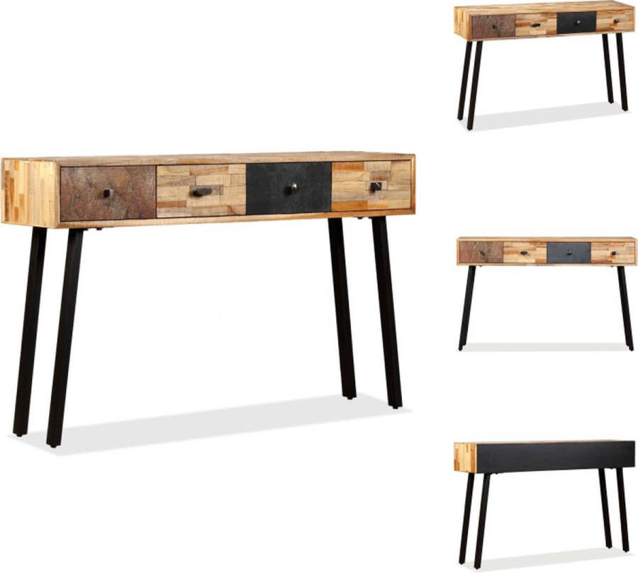 VidaXL Wandtafel Wandtafels Wand Tafel Wand Tafels Wandtafel 120x30x76 cm massief gerecycled teakhout - Foto 2