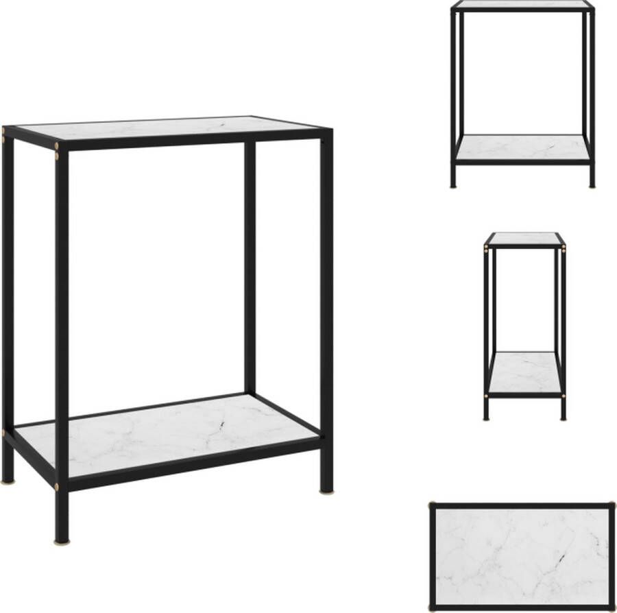 VidaXL Wandtafel Wandtafels Bijzettafel Bijzettafels Wandtafel 60x35x75 cm gehard glas wit