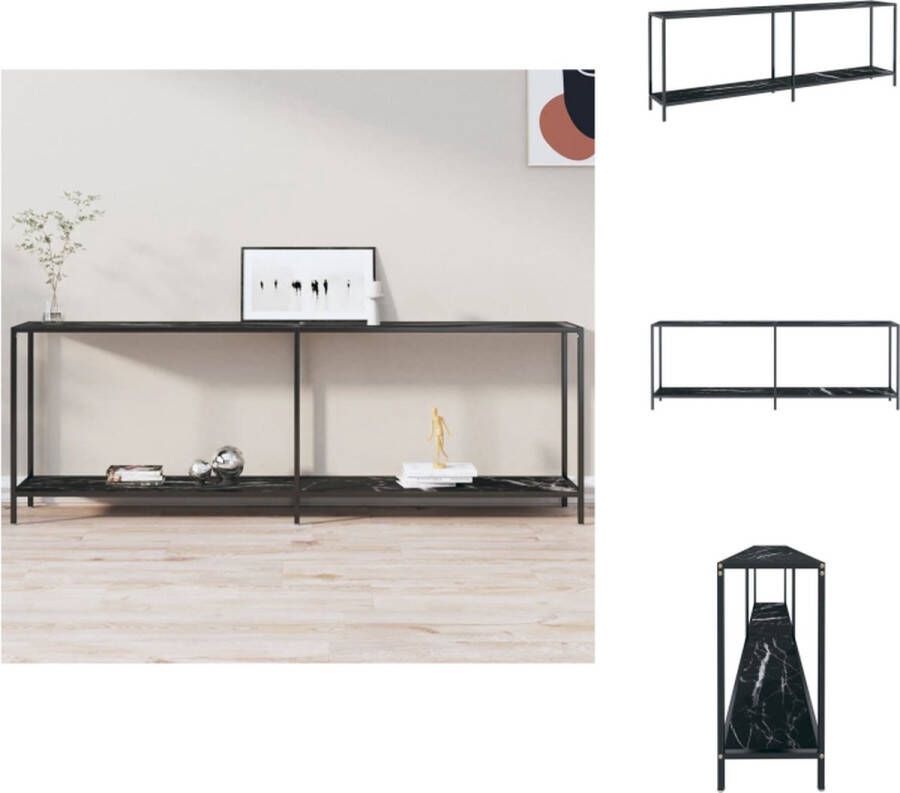 VidaXL Wandtafel Wandtafels Bijzettafel Bijzettafels Wandtafel 220x35x75 5 cm gehard glas zwart - Foto 2