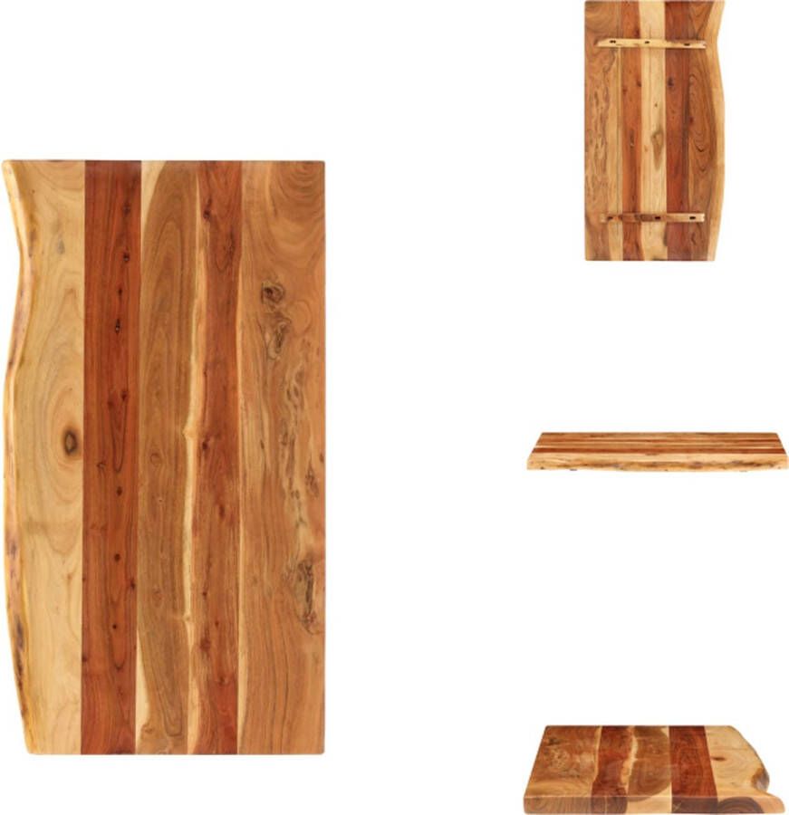 VidaXL Wastafelblad Wastafelbladen Houten Wastafelblad Houten Wastafelbladen Wastafelblad 100x52x3 8 cm massief acaciahout - Foto 2