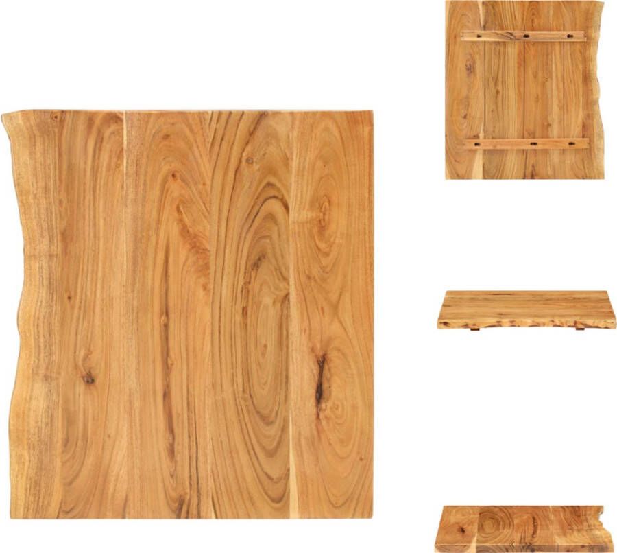 VidaXL Wastafelblad Wastafelbladen Houten Wastafelblad Houten Wastafelbladen Wastafelblad 58x52x2 5 cm massief acaciahout - Foto 2