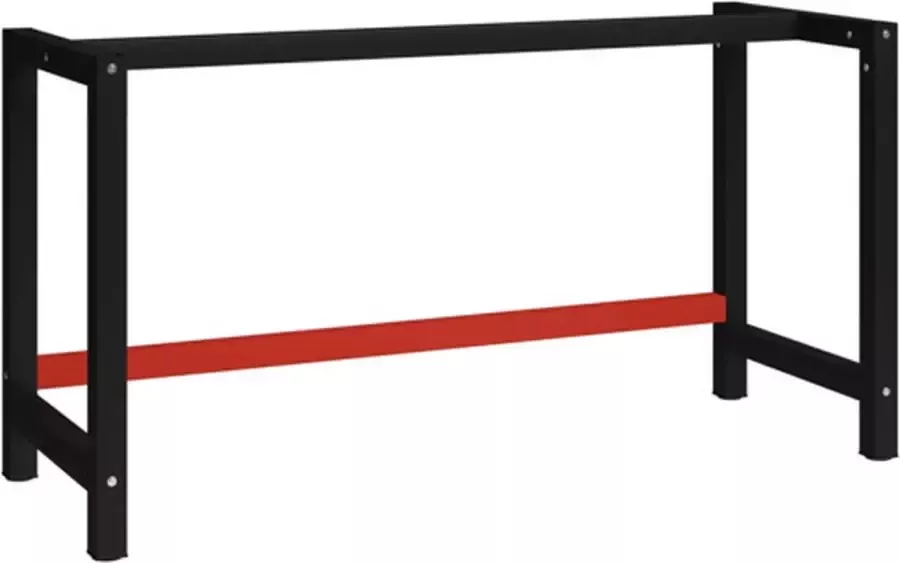 VidaXL -Werkbankframe-150x57x79-cm-metaal-zwart-en-rood - Foto 3