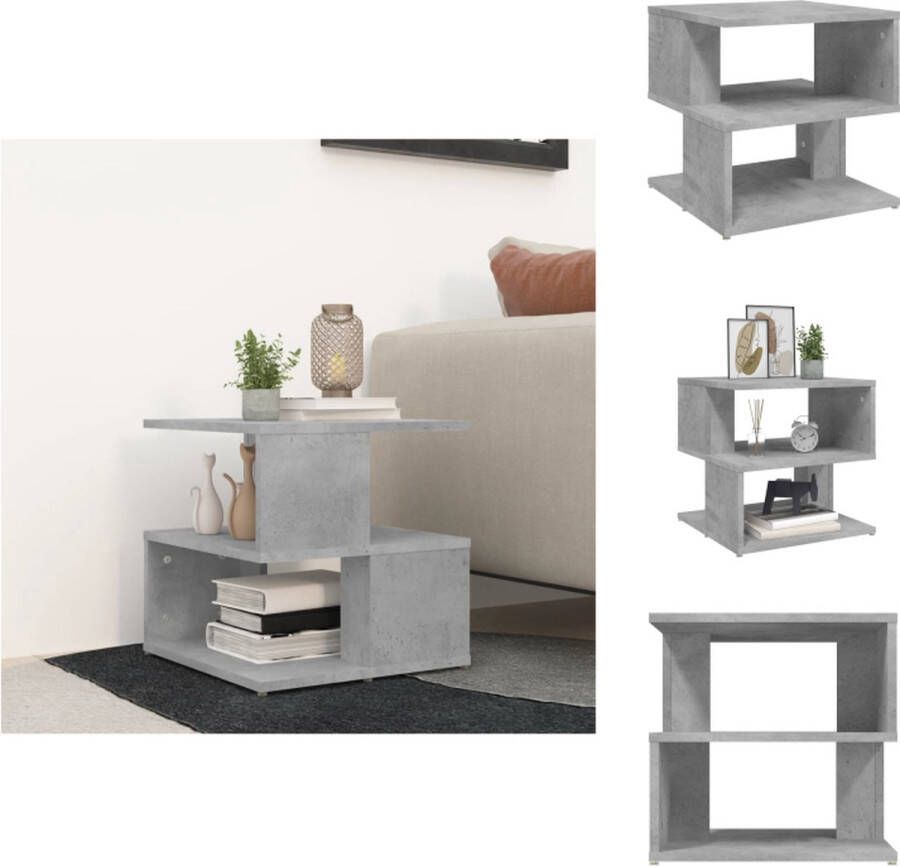VidaXL Bijzettafeltje Bijzettafeltjes Salontafel Salontafels Bijzettafel 40x40x40 cm bewerkt hout betongrijs - Foto 2