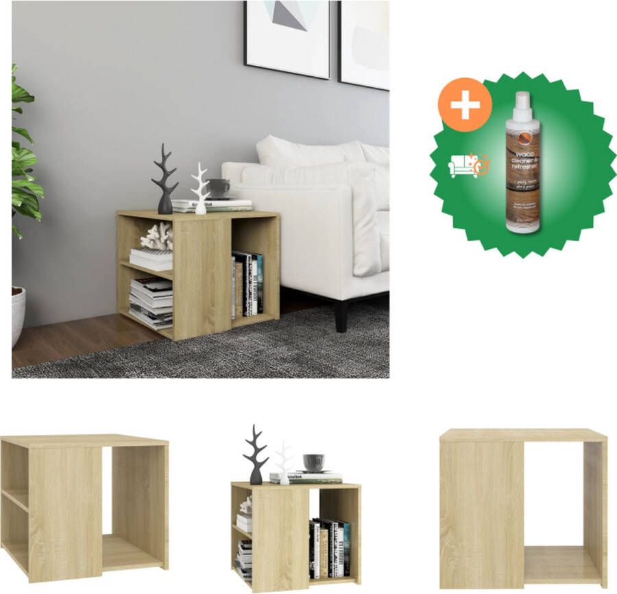 VidaXL Bijzettafel 50x50x45 cm spaanplaat sonoma eikenkleurig Tafel Inclusief Houtreiniger en verfrisser