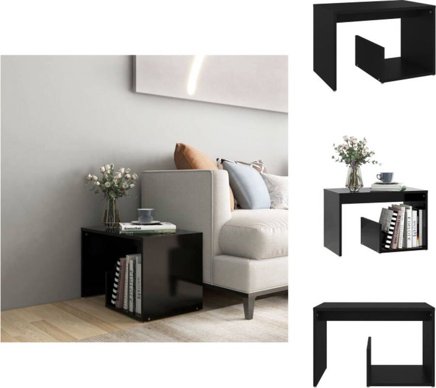 VidaXL Bijzettafel Bijzettafels Tafeltje Tafeltjes Bijzettafel 59x36x38 cm bewerkt hout zwart